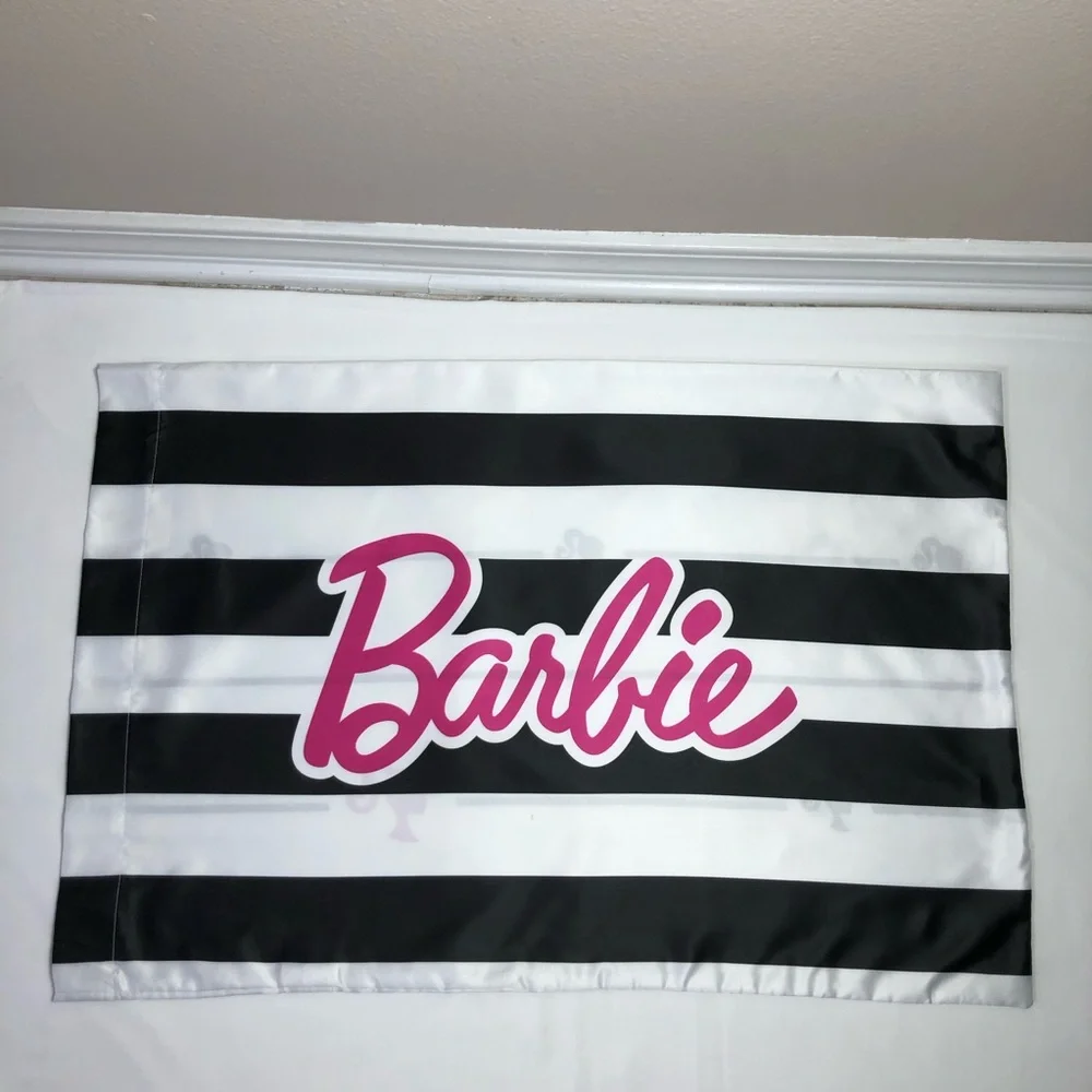 Barbie Barbicore Black & White Stripped Beauty Silky Satin Standard Pillowcase